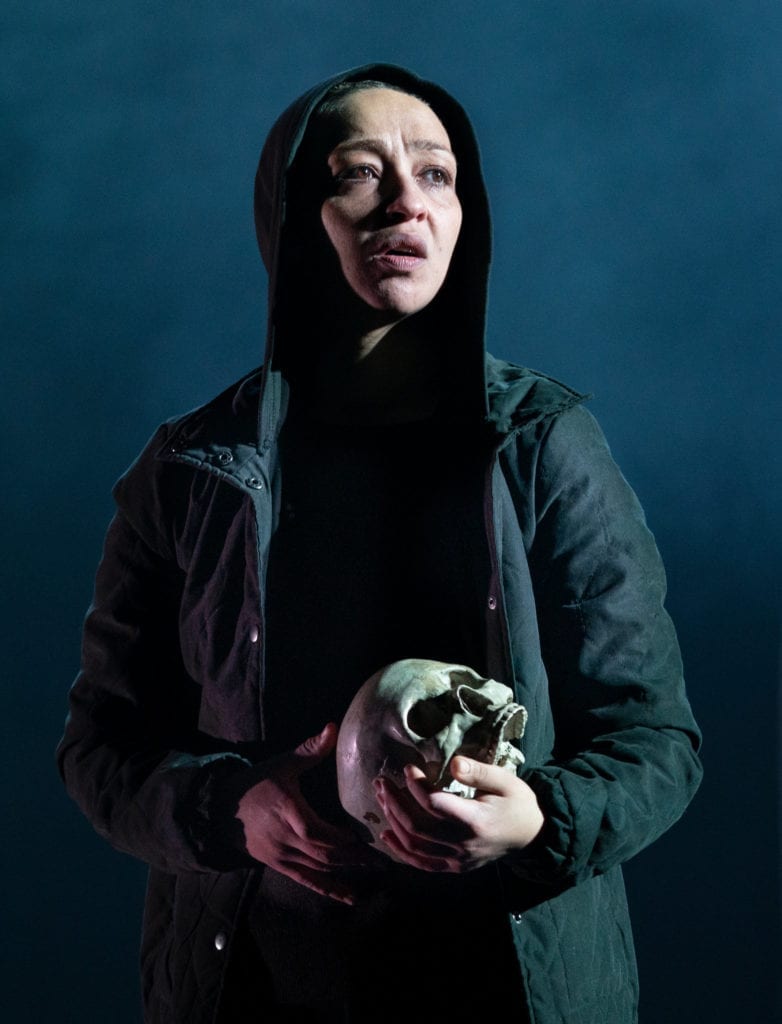 Ruth Negga as the title character in “Hamlet,” photo by Sara Krulwich at The New York Times
